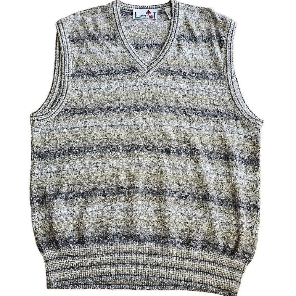 Vintage Florence Tricot Italy mens Sz Large multicolor sweater vest